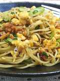 簡単ランチ～炒り卵納豆のゆかりパスタ～