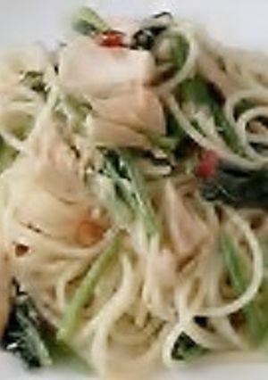 ツナと小松菜のスパゲティ-レシピのメイン写真