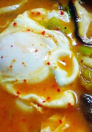 白味噌と豆板醤のピリまろ☆うどん♪-レシピのメイン写真