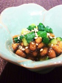 胡瓜もずく納豆☆梅風味♪ by すだゆう 【クックパッド】 簡単おいしい