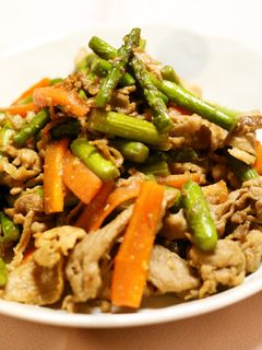 アスパラガスと豚肉の味噌炒め-レシピのメイン写真