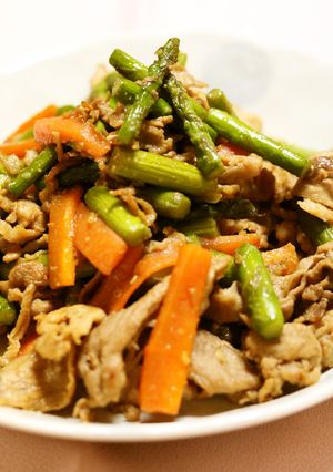 アスパラガスと豚肉の味噌炒め-レシピのメイン写真