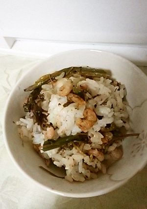 わらびと海老のもぶりご飯-レシピのメイン写真