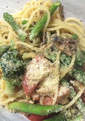 オイルサーディンとたっぷり野菜のパスタ-レシピのメイン写真