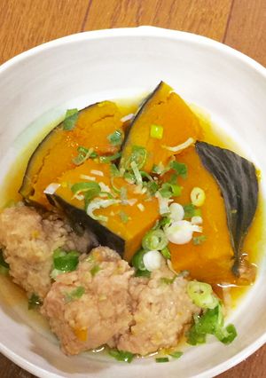 鶏団子とカボチャの煮物-レシピのメイン写真