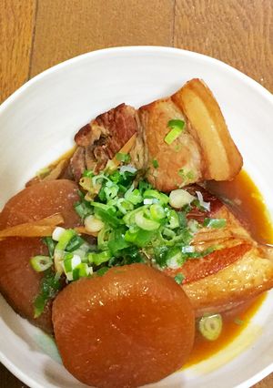 豚バラ肉ブロックと大根の味噌煮込み-レシピのメイン写真