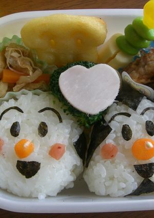 幼稚園弁当✿おむすびまん＆こむすびまん-レシピのメイン写真
