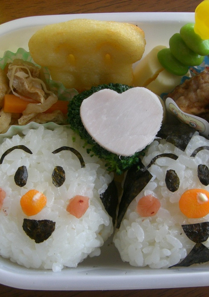 幼稚園弁当✿おむすびまん＆こむすびまん-レシピのメイン写真