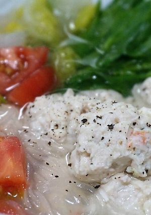 豆腐肉団子とトマトの春雨スープ-レシピのメイン写真