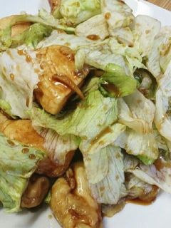 鶏胸肉とレタスのオイスター生姜炒め-レシピのメイン写真