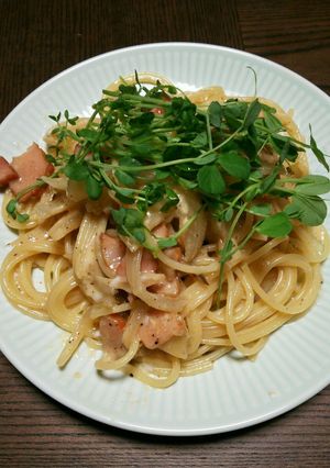 本場のカルボナーラ❤豆苗のせ✨-レシピのメイン写真