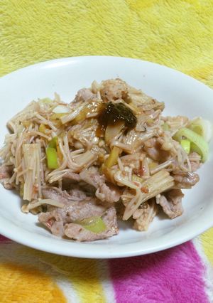 豚肉とエノキの山海ぶし和え-レシピのメイン写真