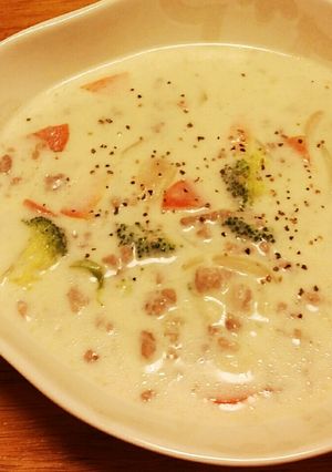挽き肉入りミルクスープ-レシピのメイン写真