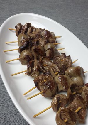 鶏ハツのオリーブオイル塩串焼き-レシピのメイン写真