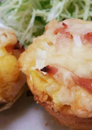 ハム、チーズ、玉ねぎのおかずマフィン-レシピのメイン写真