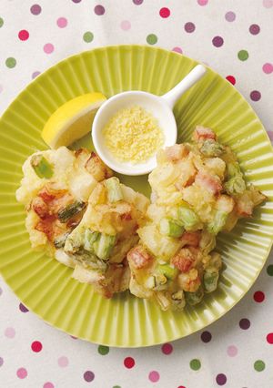 アスパラベーコンと餅のかき揚げ-レシピのメイン写真