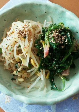 韓国風のほうれん草と豆モヤシﾅﾑﾙ✨-レシピのメイン写真