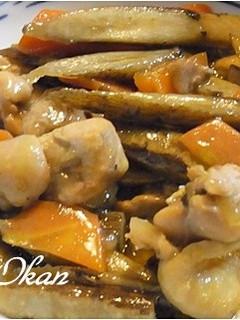 お弁当にも♪鶏とゴボウの炒め物-レシピのメイン写真
