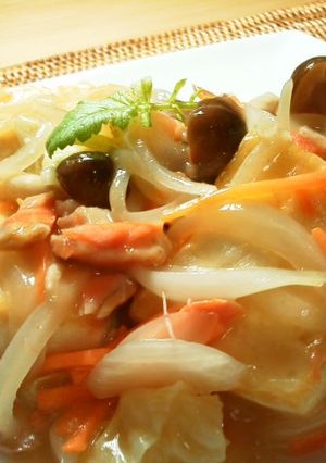 作り置きから→　塩鮭と野菜の餡かけ豆腐-レシピのメイン写真