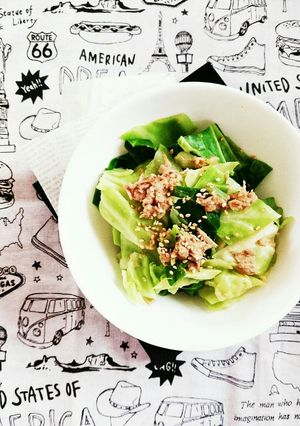 レンジで簡単☆キャベツナ胡麻和え。-レシピのメイン写真