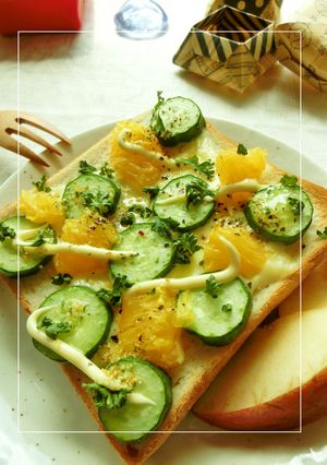 胡瓜×いよかんのサラダトースト-レシピのメイン写真