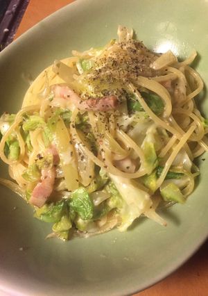 春キャベツのマスタードクリームパスタ-レシピのメイン写真