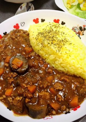 ひき肉とナスのカレーライス-レシピのメイン写真