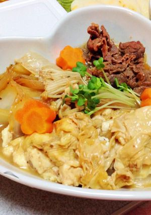 湯葉包み豆腐で作る簡単すき焼き♡-レシピのメイン写真