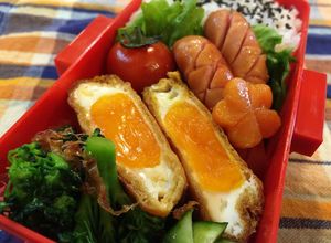 簡単お弁当にも♪油揚げに卵ポン♪の甘辛焼-レシピのメイン写真