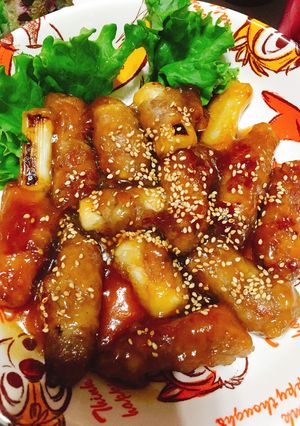 豚しゃぶしゃぶ肉の☆ねぎ巻き-レシピのメイン写真