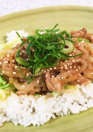 ランチに♫豚の照りマヨのせゴハン❁-レシピのメイン写真