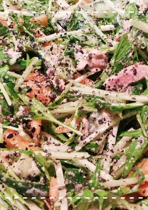 レンジだけで簡単!水菜とツナのマヨサラダ-レシピのメイン写真
