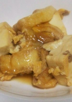 節約☆ひき肉油揚げ豆腐のすき焼き玉子とじ-レシピのメイン写真