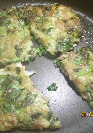 大根の葉とコマ切れ豚肉チヂミ風-レシピのメイン写真