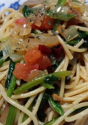 黒はんぺんと野菜の和風ペペロンチーノ♥-レシピのメイン写真