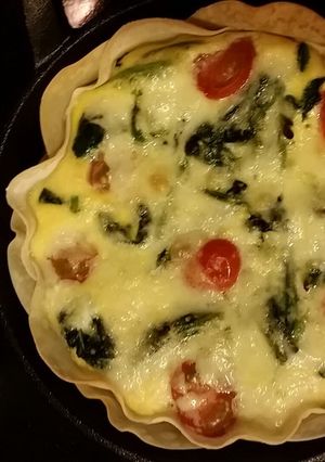 餃子の皮アレンジ!スキレットでキッシュ-レシピのメイン写真