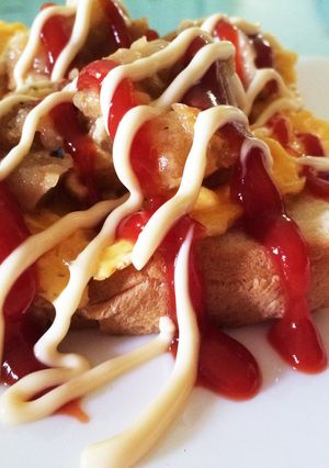 唐揚げ食パン-レシピのメイン写真