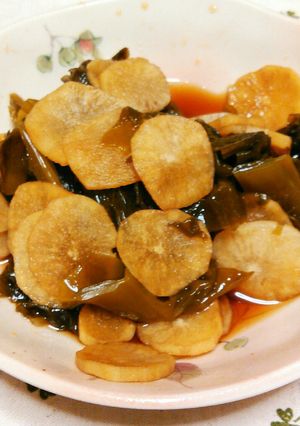 美人☆奇跡の野菜☆ヤーコンとわかめ酢醤油-レシピのメイン写真
