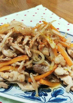 マヨネーズで豚こま肉を焼肉風に♪-レシピのメイン写真