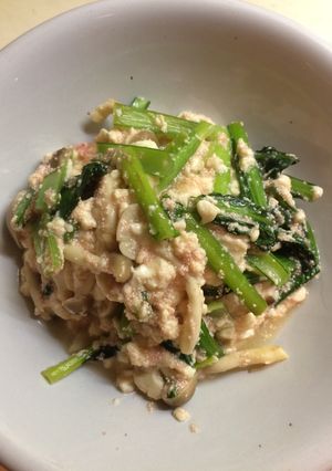 優しい春色！豆腐と小松菜の炒め煮-レシピのメイン写真