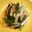 蕪と青菜とハムの炒め物
