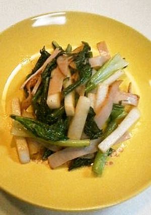 蕪と青菜とハムの炒め物-レシピのメイン写真