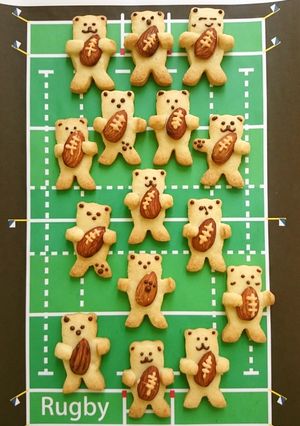 抱っこクマのクッキー♪ラグビーバージョン-レシピのメイン写真