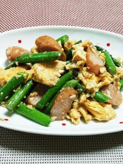 簡単♪アスパラとウインナーの中華卵炒め★-レシピのメイン写真