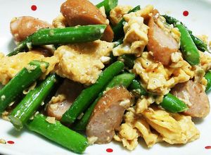 簡単♪アスパラとウインナーの中華卵炒め★-レシピのメイン写真