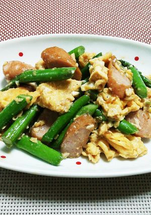 簡単♪アスパラとウインナーの中華卵炒め★-レシピのメイン写真