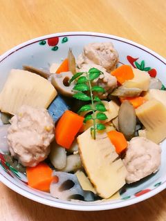 ☆春野菜と鶏つくねの煮物☆-レシピのメイン写真
