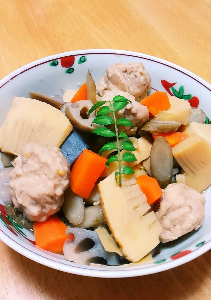 ☆春野菜と鶏つくねの煮物☆-レシピのメイン写真
