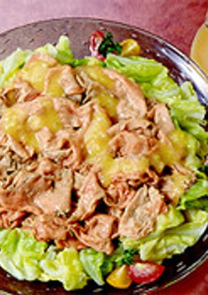 春キャベツと牛しゃぶサラダ＆からし酢みそ-レシピのメイン写真