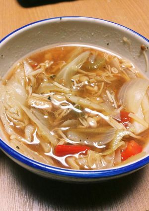 ミネストローネをアレンジ！酸辣湯！？-レシピのメイン写真